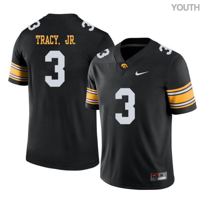 Youth Iowa Hawkeyes NCAA #3 Tyrone Tracy Jr Black Authentic Nike Alumni Stitched College Football Jersey FN34T32HJ